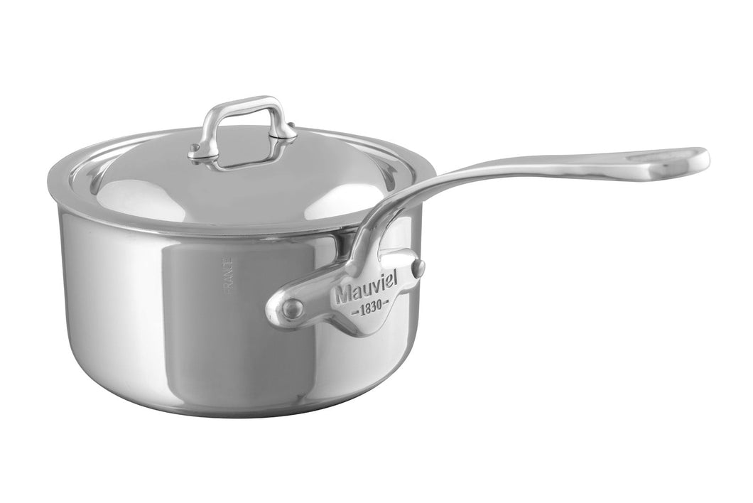 Mauviel 1830 M'COOK 5-Ply Sauce Pan with Lid, Cast Stainless Steel Handle - Mauviel USA