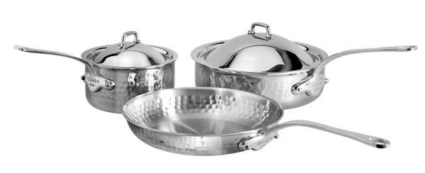 Mauviel M'ELITE Hammered 5-Ply 5-Piece Cookware Set With Cast Stainless  Steel Handles