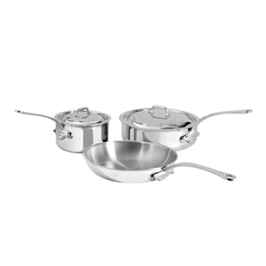 Mauviel M'Cook Ci Stainless Steel Rondeau with Lid, 11 inch