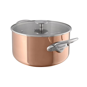 Mauviel 1830 Mauviel M'TRIPLY S Copper Stewpan With Glass Lid, Cast Stainless Steel Handles, 6.1-Qt Mauviel 1830 M'3S Tri-Ply Stewpan With Glass Lid, Cast Stainless Steel Handles, 6.1-Qt - Mauviel USA