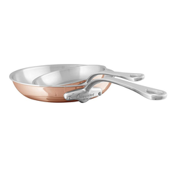 Mauviel M'TRIPLY S Polished Copper & Stainless Steel Sauce Pan With Lid  2.6-qt and Frying Pan 11.8-in Bundle