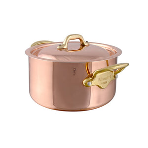 Mauviel 1830 Mauviel M'Heritage 150 B Copper Stewpan With Lid, Brass Handles, 3.5-Qt M'héritage round cocotte with lid packshot