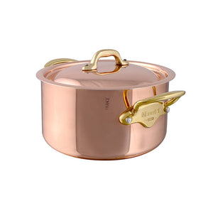Mauviel 1830 Mauviel M'Heritage 150 B Copper Stewpan With Lid, Brass Handles, 6.3-Qt M'héritage round cocotte with lid packshot