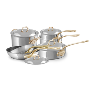 Mauviel 1830 Mauviel M'COOK B 5-Ply 10-Piece Cookware Set With Brass Handles Mauviel 1830 M'COOK BZ 10-Piece Cookware Set With Bronze Handles - Mauviel USA