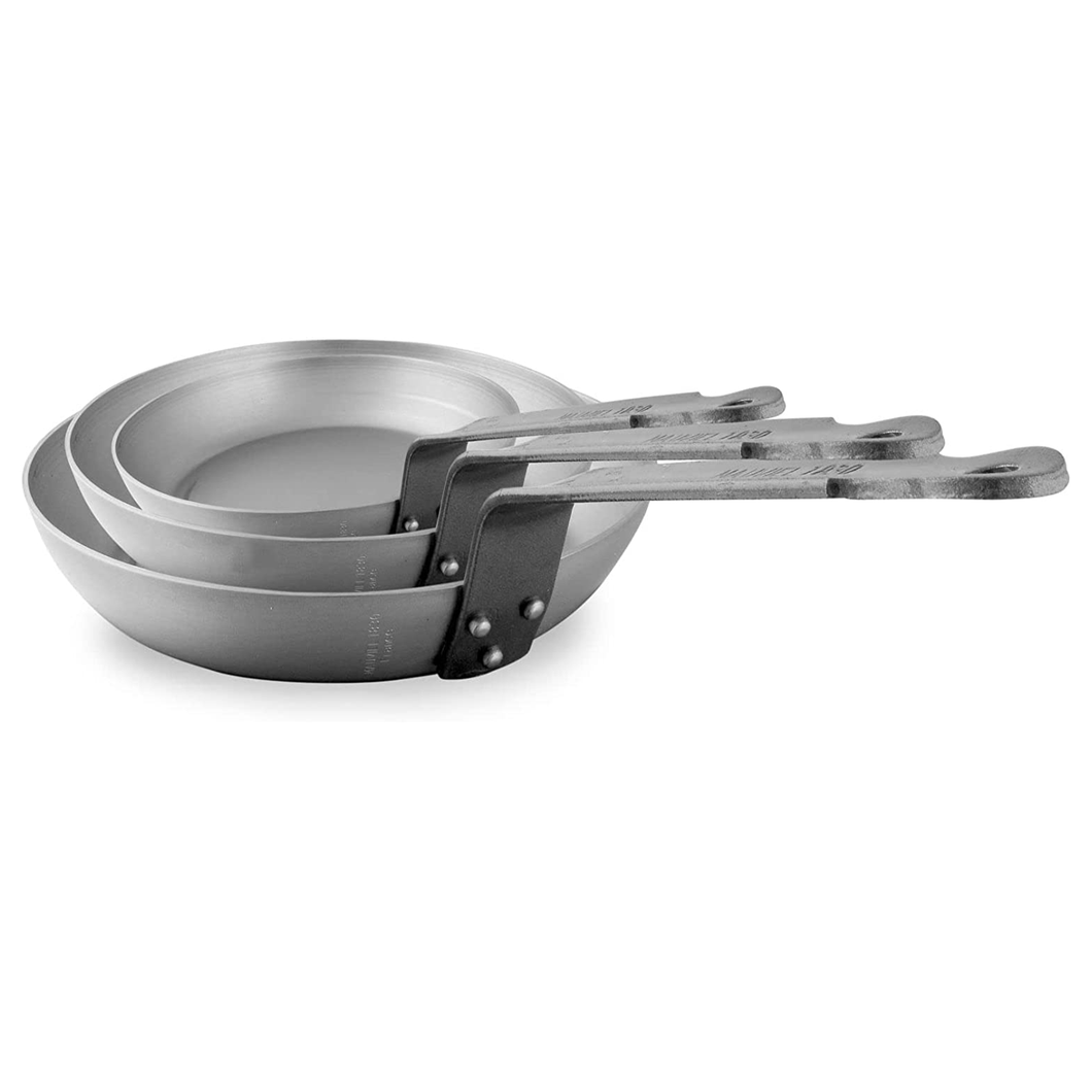 Mauviel M'Heritage 150B - Set di 2 padelle in rame lucido e Mauviel M'Heritage 150B - Set di 2 padelle in rame lucido e