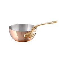 Mauviel Mauviel M'Heritage 150 B Copper Curved Splayed Saute Pan With Brass Handle, 2.1-Qt Mauviel 1830 M'Heritage M150B Splayed Curved Saute Pan With Bronze Handle, 2.1-Qt - Mauviel USA