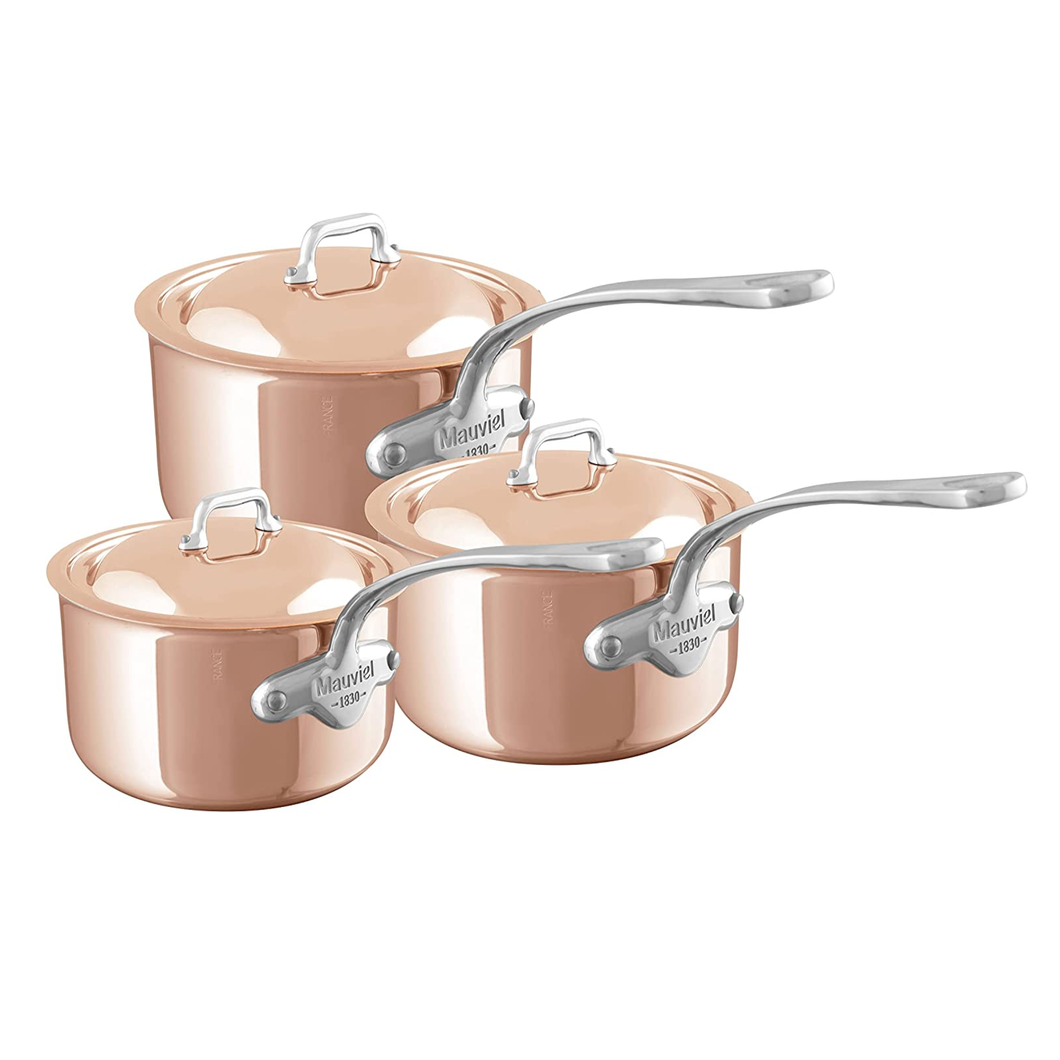 Mauviel 1830 M’6S 6-Piece Cookware Set With Lid, Cast Stainless Steel Handles - Mauviel USA