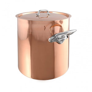 Mauviel 1830 Mauviel M'150 S Stockpot With Lid, Cast Stainless Steel Handles, 10.5-Qt M'héritage 150s stockpot with lid packshot