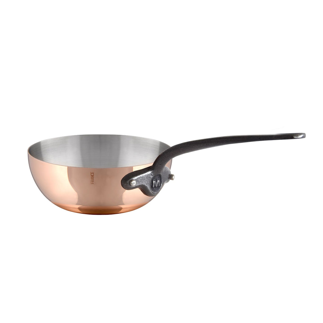Mauviel 1830 M'HERITAGE 200 CI Curved Splayed Saute Pan With Cast Iron Handle - Mauviel USA