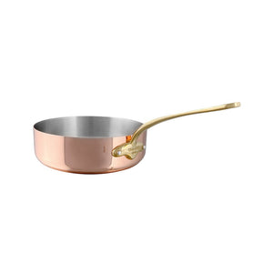 Mauviel 1830 Mauviel M'Heritage 150 B Copper Saute Pan With Brass Handle, 1-Qt M'héritage 150b saute pan packshot