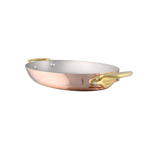 Mauviel 1830 Mauviel M'Heritage 150 B Copper Oval Gratin Pan With Brass Handles, 13.8-In M'héritage 150b oval pan packshot