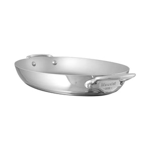 Mauviel 1830 Mauviel M'COOK 5-Ply Oval Pan With Cast Stainless Steel Handles, 11.8-In M'cook oval pan packshot