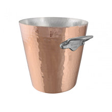 Mauviel Mauviel M'30 Hammered Copper Champagne Bucket With Cast Stainless Steel Handles, 7.9-In M'30 copper champagne bucket 
and stainless steel
 handles packshot