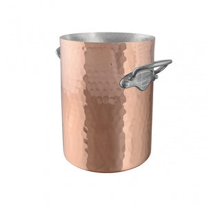 Mauviel 1830 Mauviel M'30 Hammered Copper Wine Bucket With Cast Stainless Steel Handles, 6.3-In M'30 hammered copper wine bucket and stainless steel handles packshot
